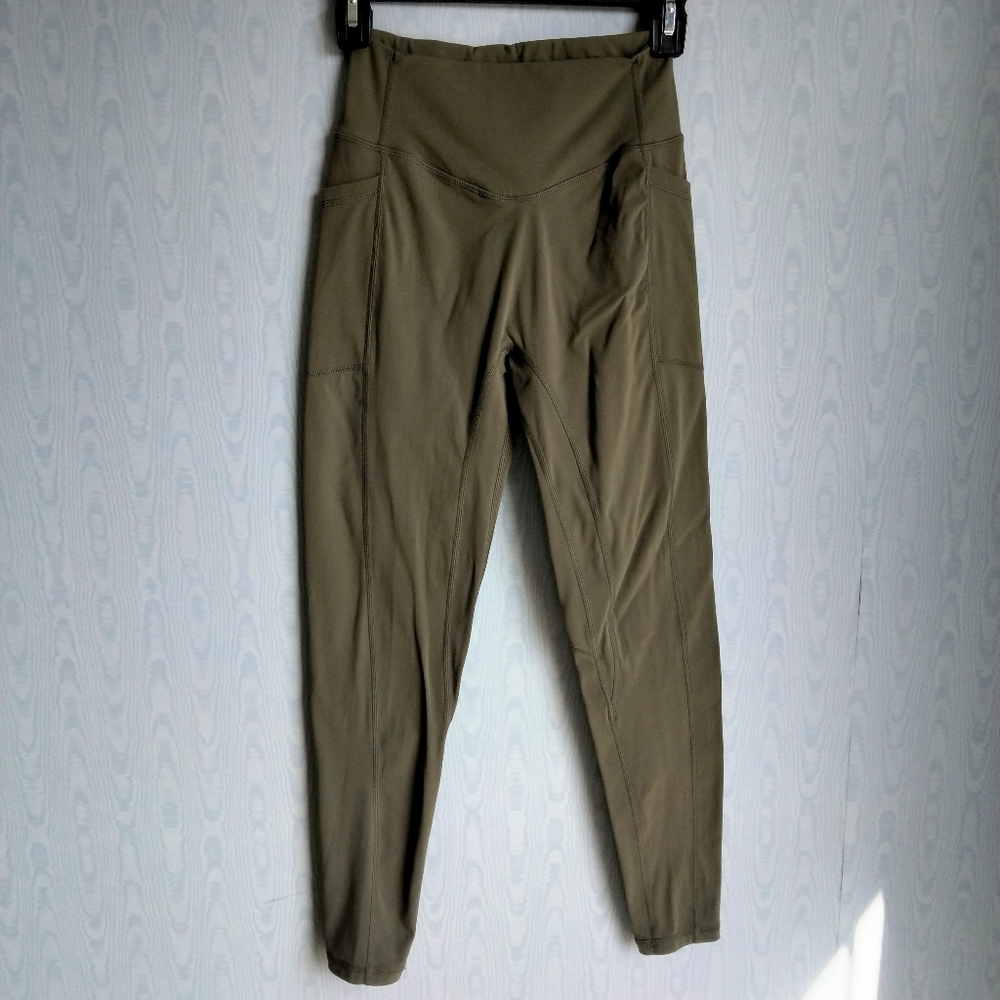 S.T.Y.L.E. Olive Green‎ High-Waisted Leggings Activewear Yoga Gym